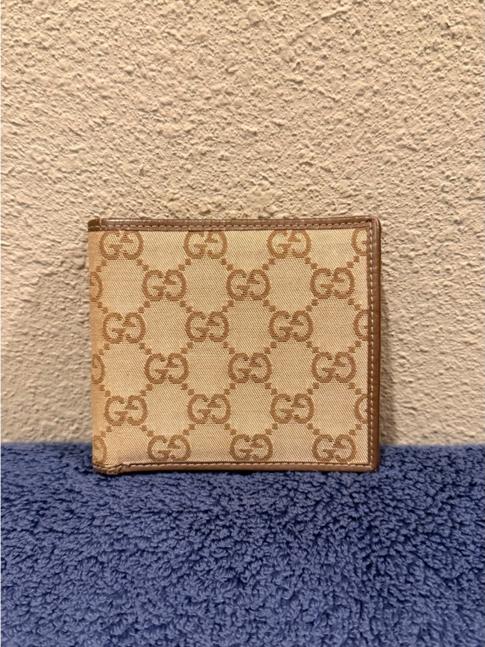 Gucci Men's Beige & Brown GG Canvas and Leather Bi-fold Wallet